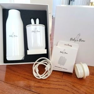 Portable bottle warmer, adaptor and formula dispenser - White